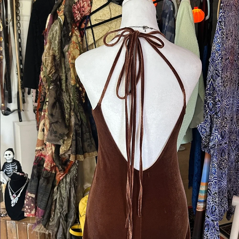 SEXY Maker of Dreams Brown Velvet Dress WORN ONCE Size S - Picture 4 of 6